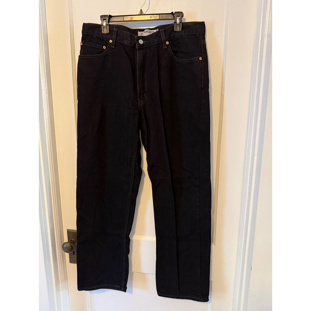 Levi's 550 Relaxed Fit Mens fits 36x31 Black Straight Leg Denim Jeans